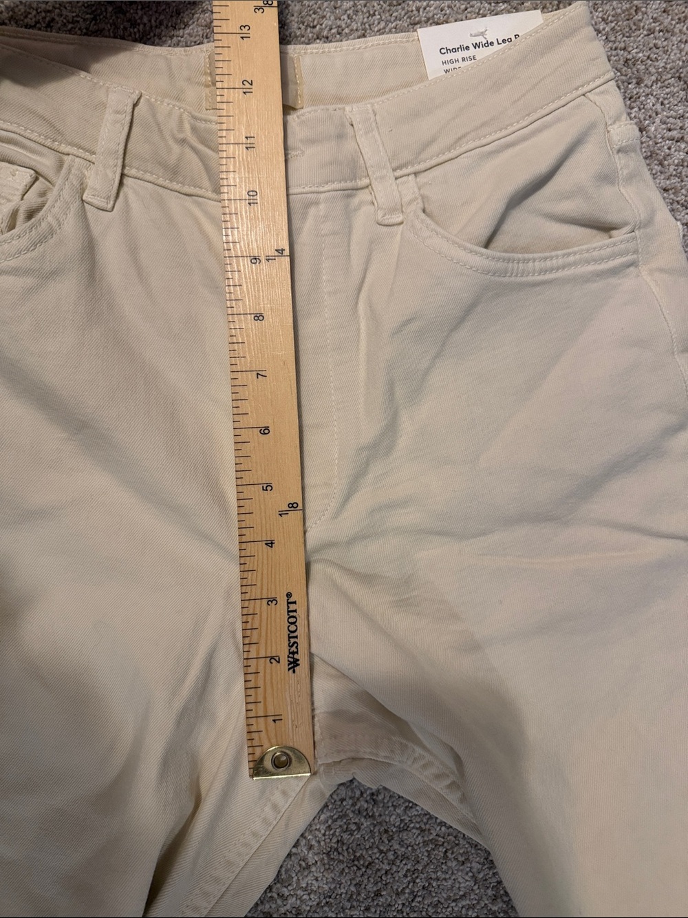 New NWT Marine Layer Charlie Wide Leg Pant High Rise Cream Ivory Size 6 - Picture 10 of 11